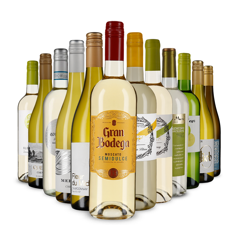 La variété du vin blanc dans un assortiment découverte