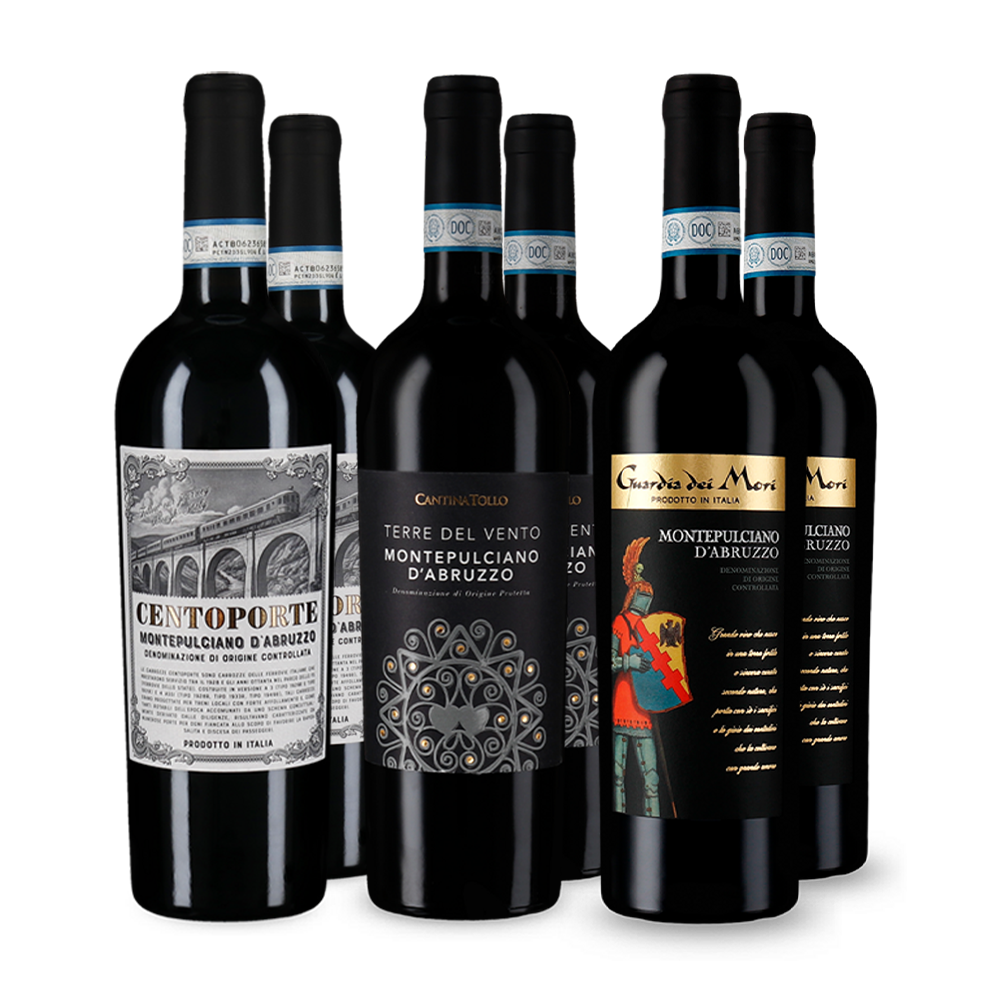 Montepulciano d’Abruzzo dans un assortiment découverte