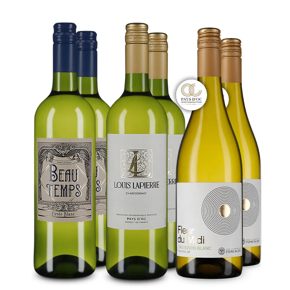 Vins blancs français dans un coffret découverte