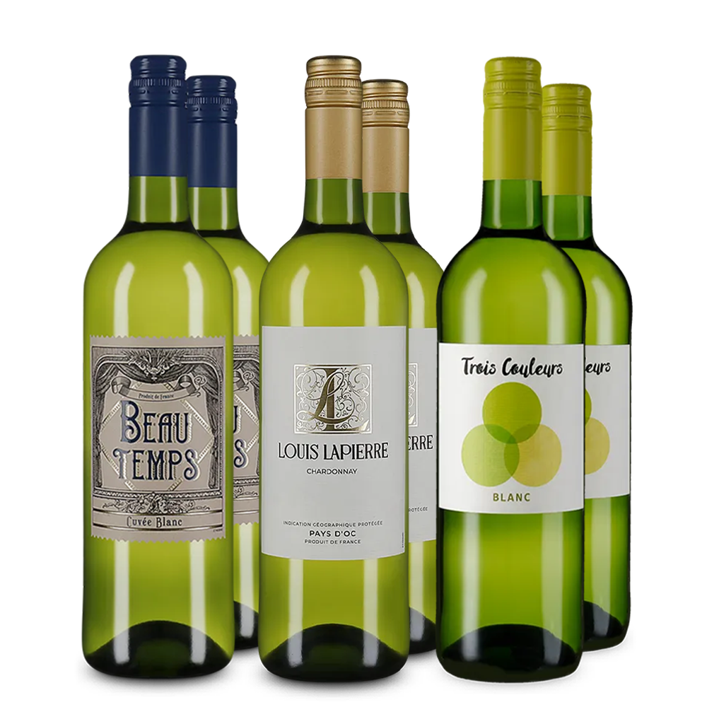 Vins blancs français dans un coffret découverte