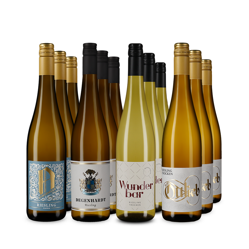 Rieslings phares du Palatinat dans un assortiment 4x3 – Gold