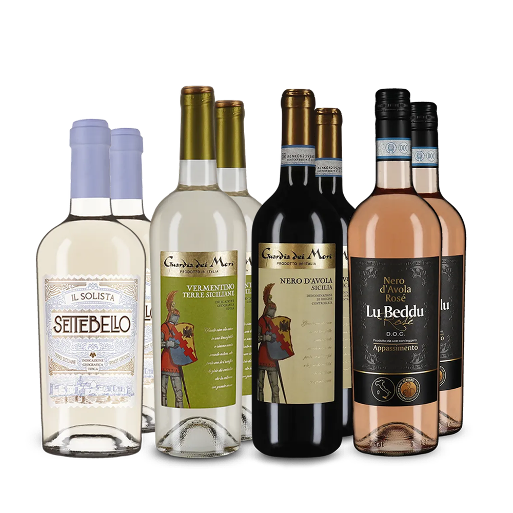 Assortiment avantages 4x2 de vins phares de la Sicile – Gold