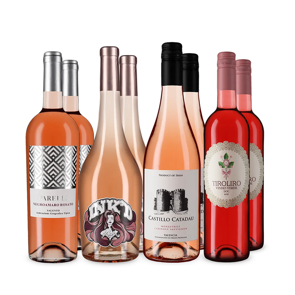 Rosés de vacances du sud de l’Europe dans un coffret avantages 4x2 – Gold