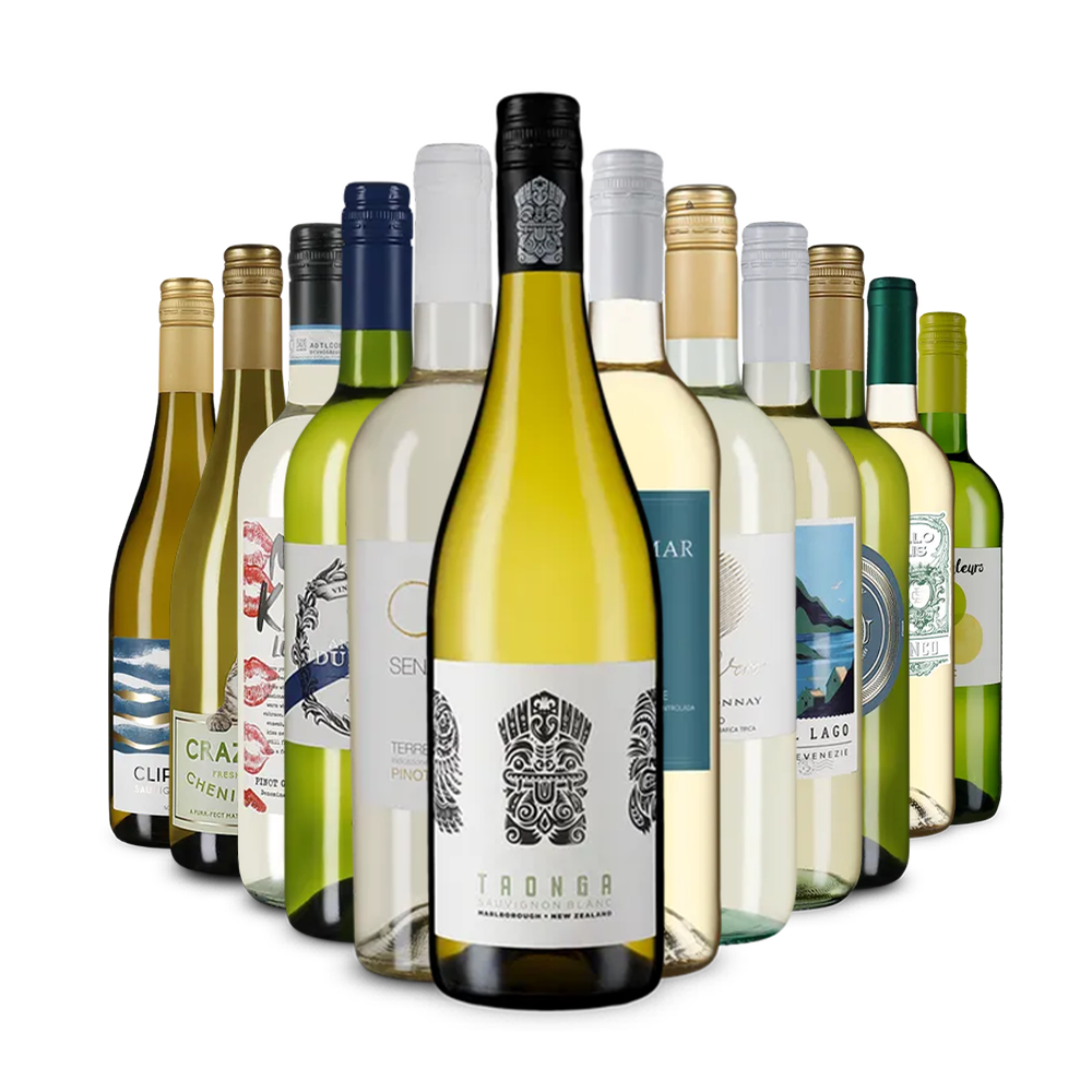 Vins blancs internationaux stars en assortiment de 12 – Gold