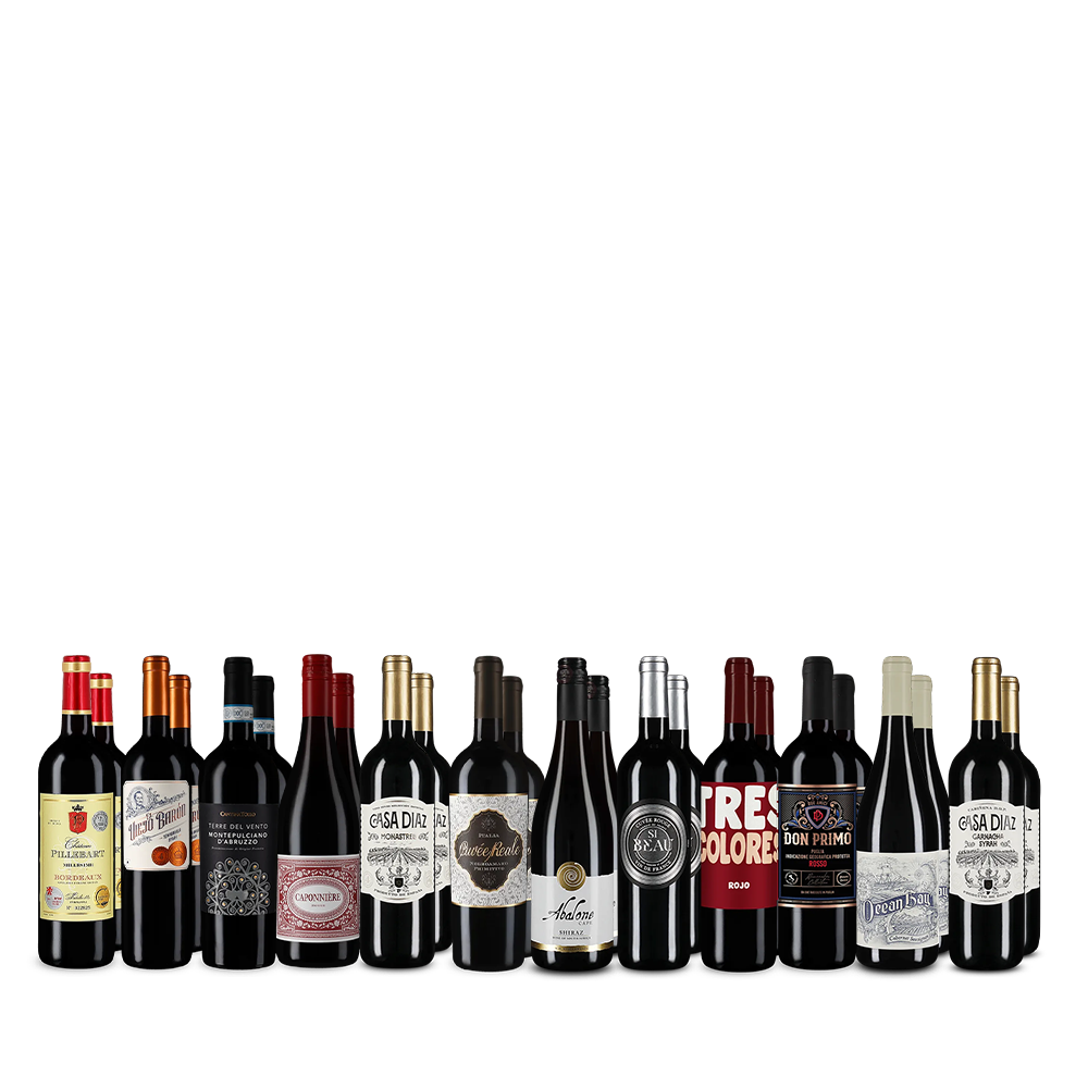 Vin rouge XXL : vins phares en assortiment 12x2 – Gold