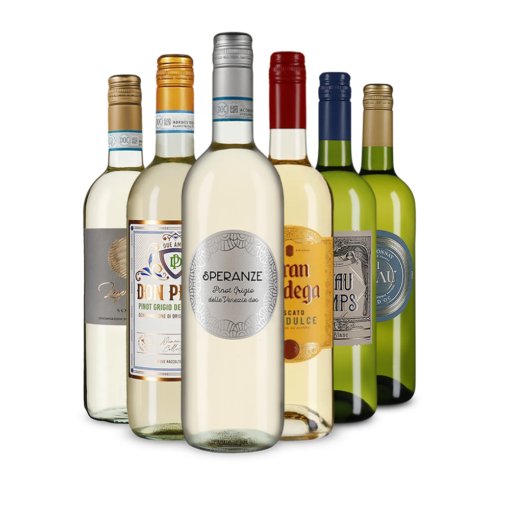 Vins blancs en un tour d'Europe