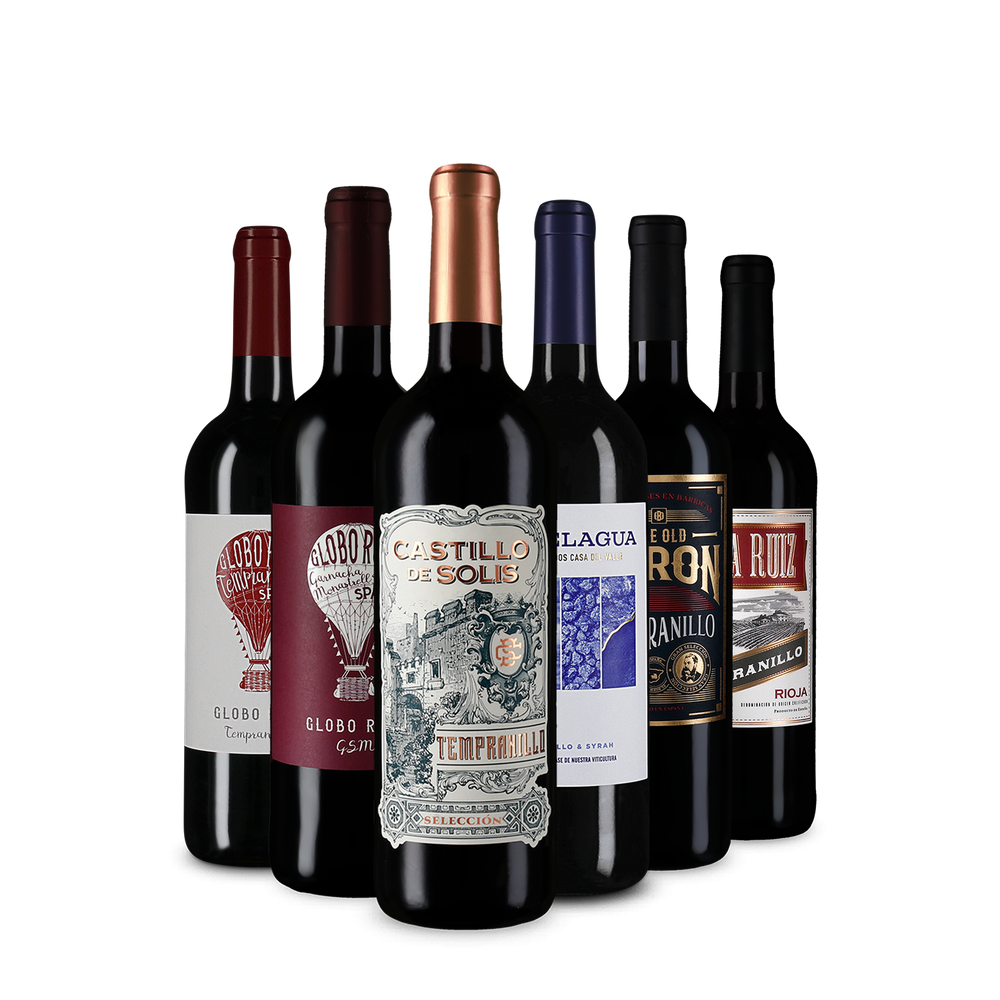 Assortiment découverte de vins rougs au tempérament espagnol