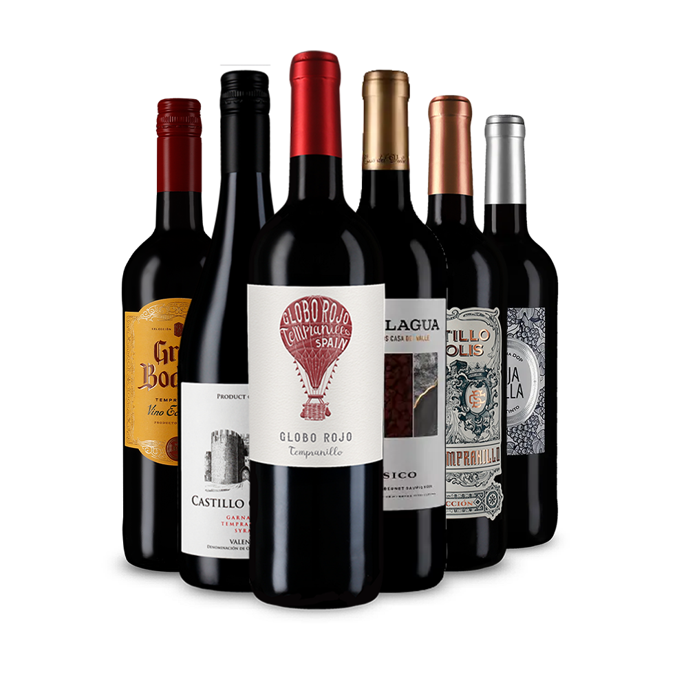 Assortiment découverte de vins rougs au tempérament espagnol