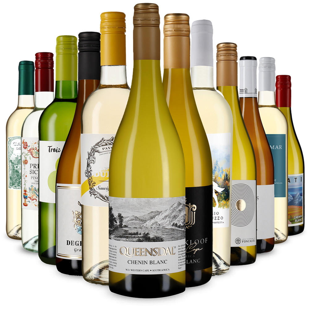 La variété du vin blanc dans un assortiment découverte