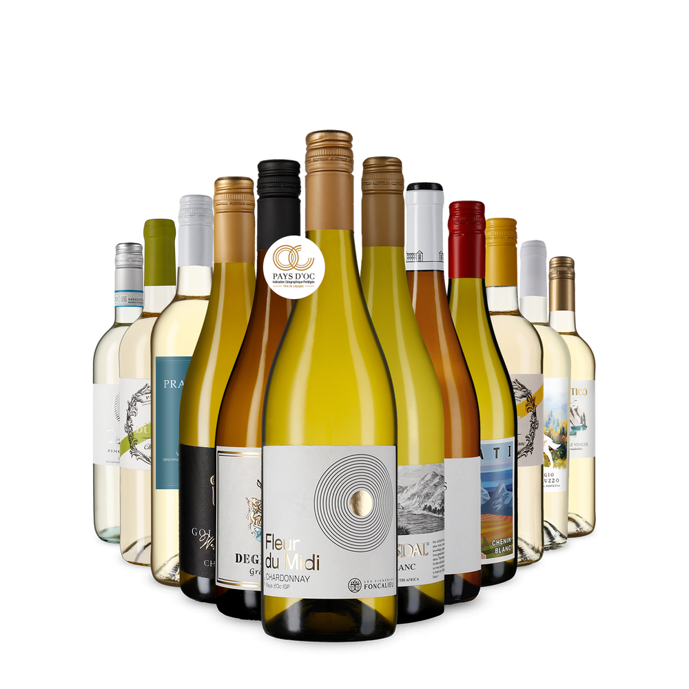 La variété du vin blanc dans un assortiment découverte – Gold