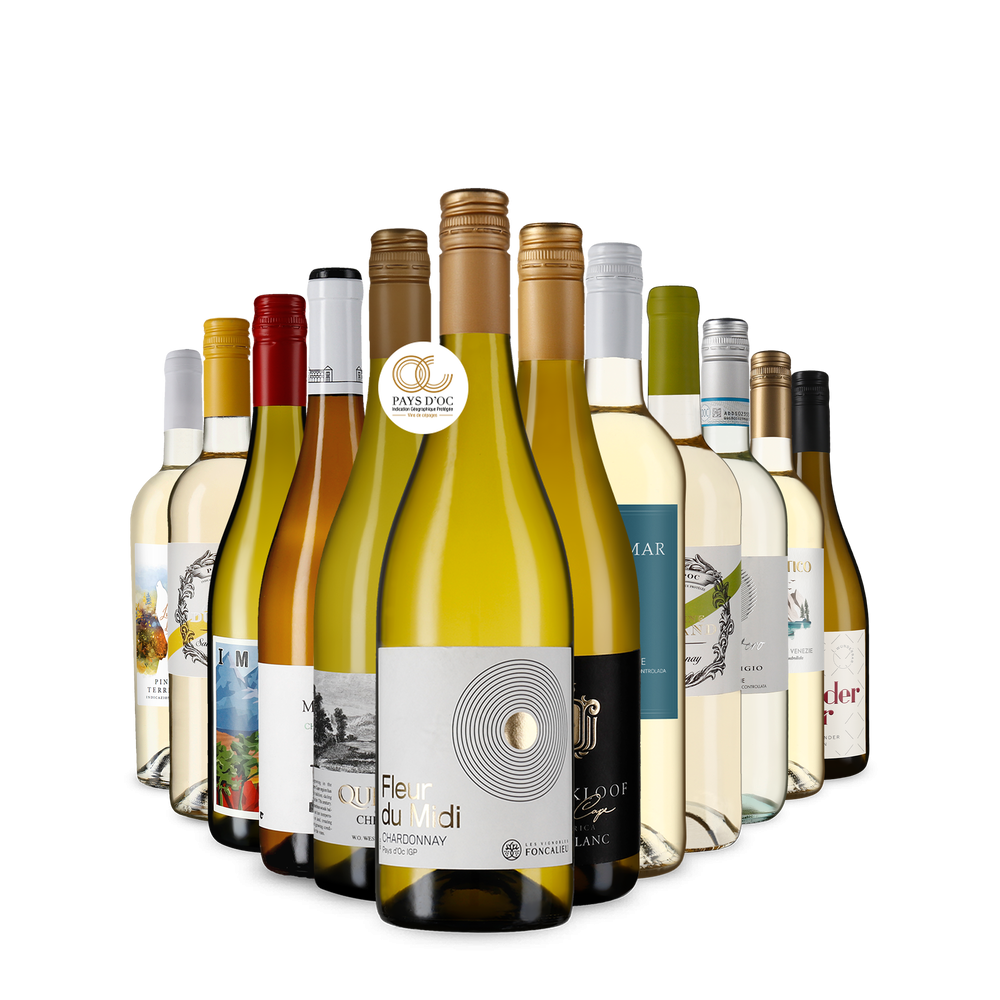 La variété du vin blanc dans un assortiment découverte – Gold