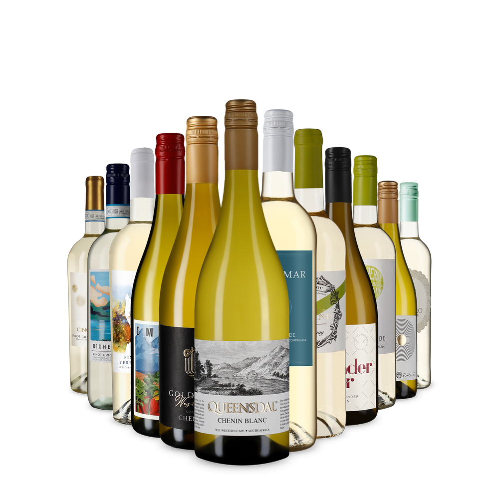 La variété du vin blanc dans un assortiment découverte