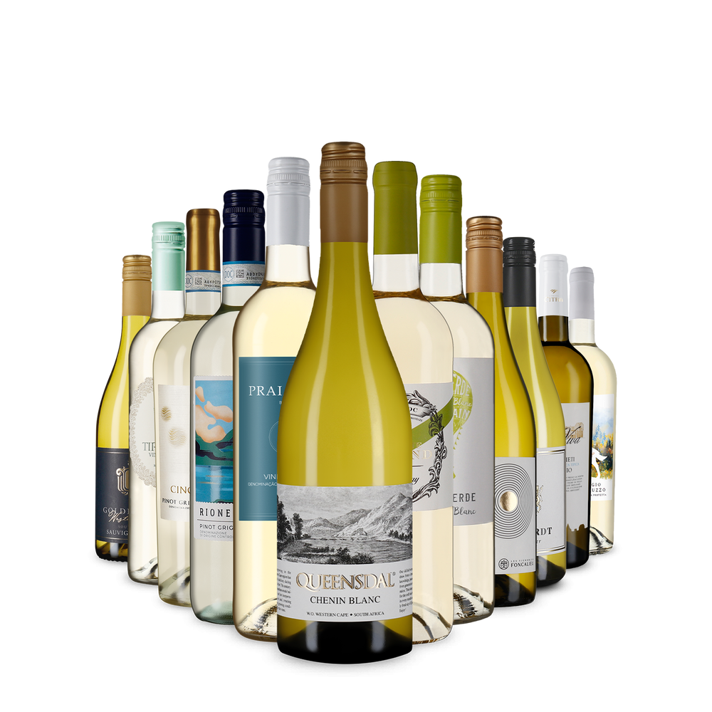 La variété du vin blanc dans un assortiment découverte