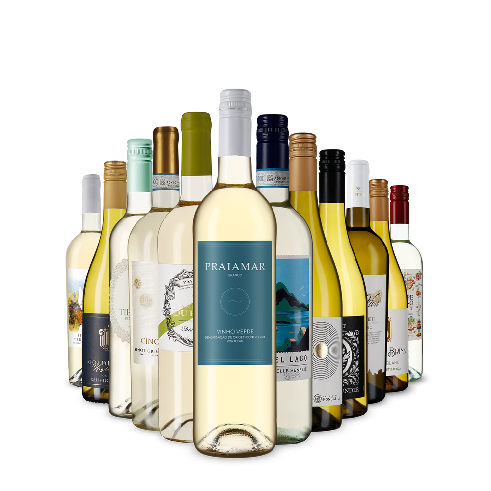 La variété du vin blanc dans un assortiment découverte