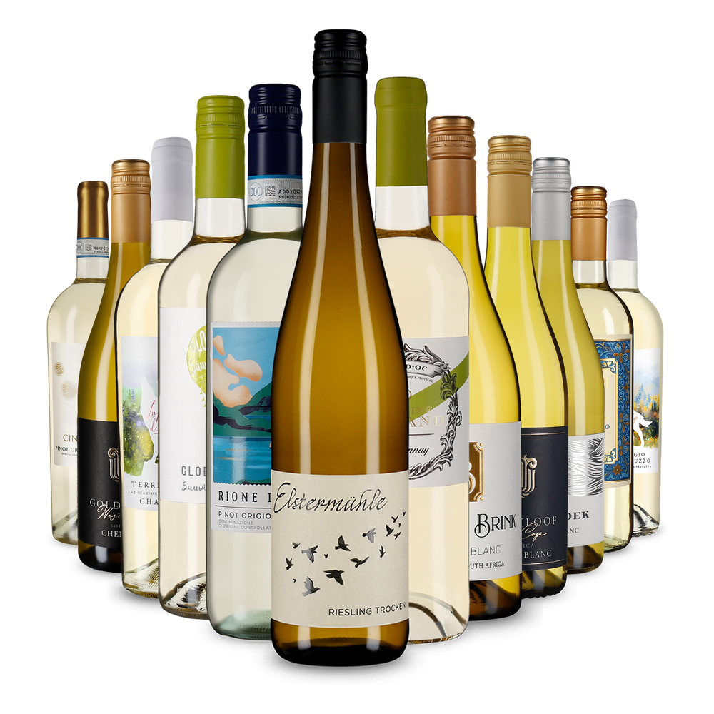 La variété du vin blanc dans un assortiment découverte