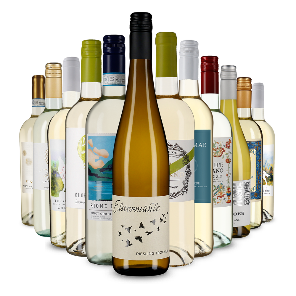La variété du vin blanc dans un assortiment découverte