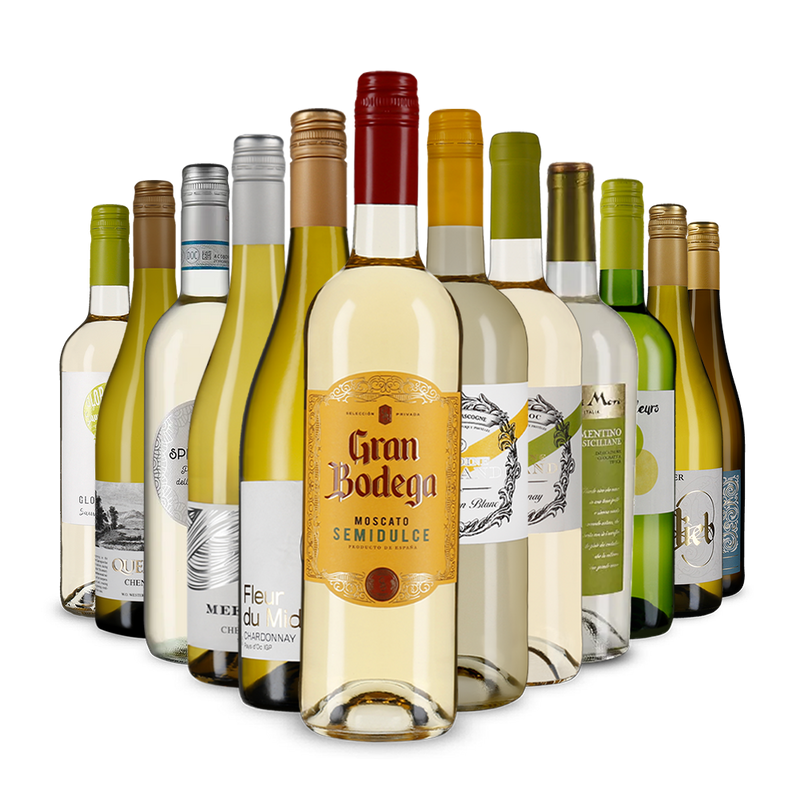 La variété du vin blanc dans un assortiment découverte