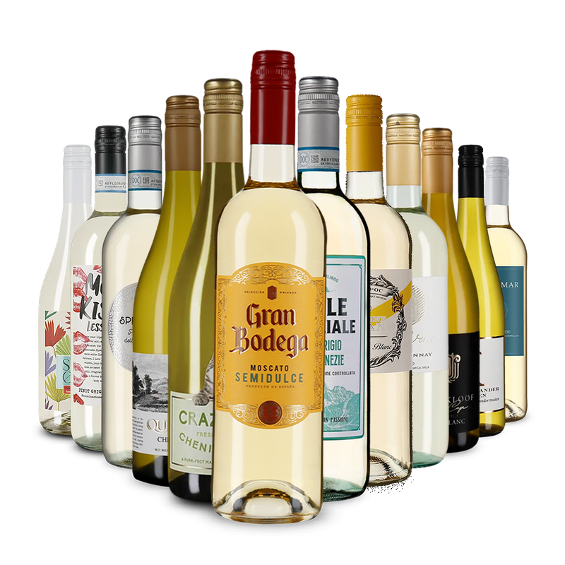 La variété du vin blanc dans un assortiment découverte – Gold