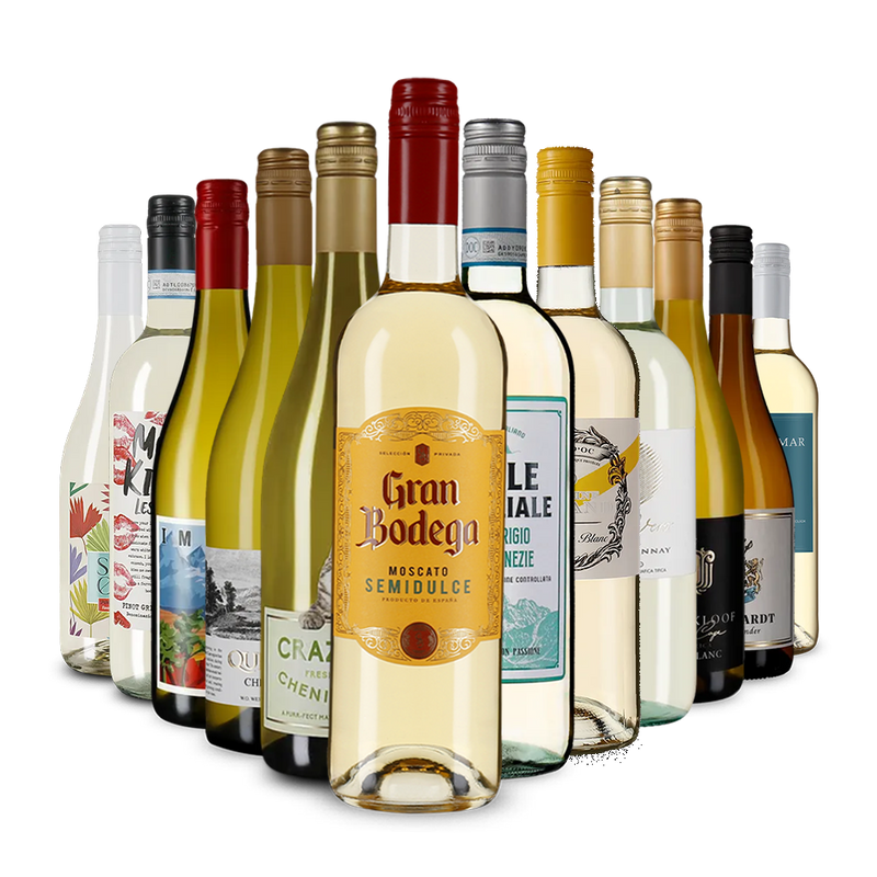 La variété du vin blanc dans un assortiment découverte – Gold