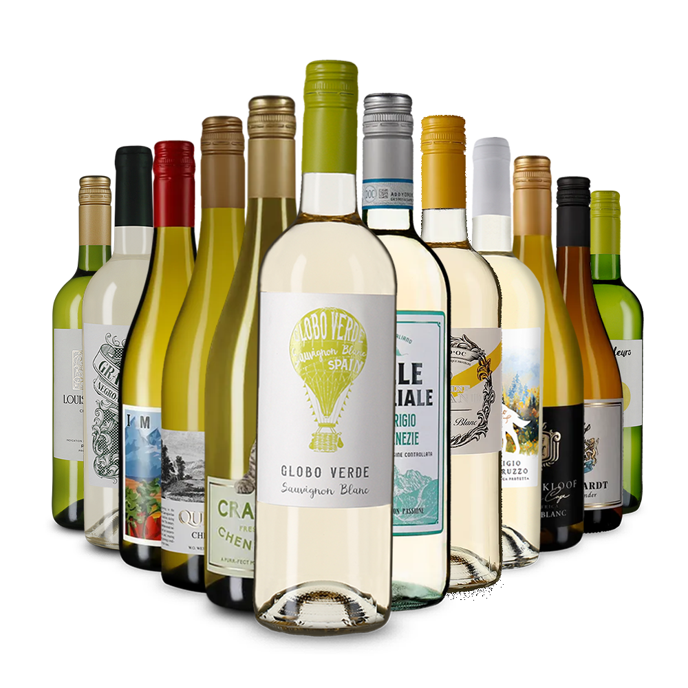 La variété du vin blanc dans un assortiment découverte – Gold