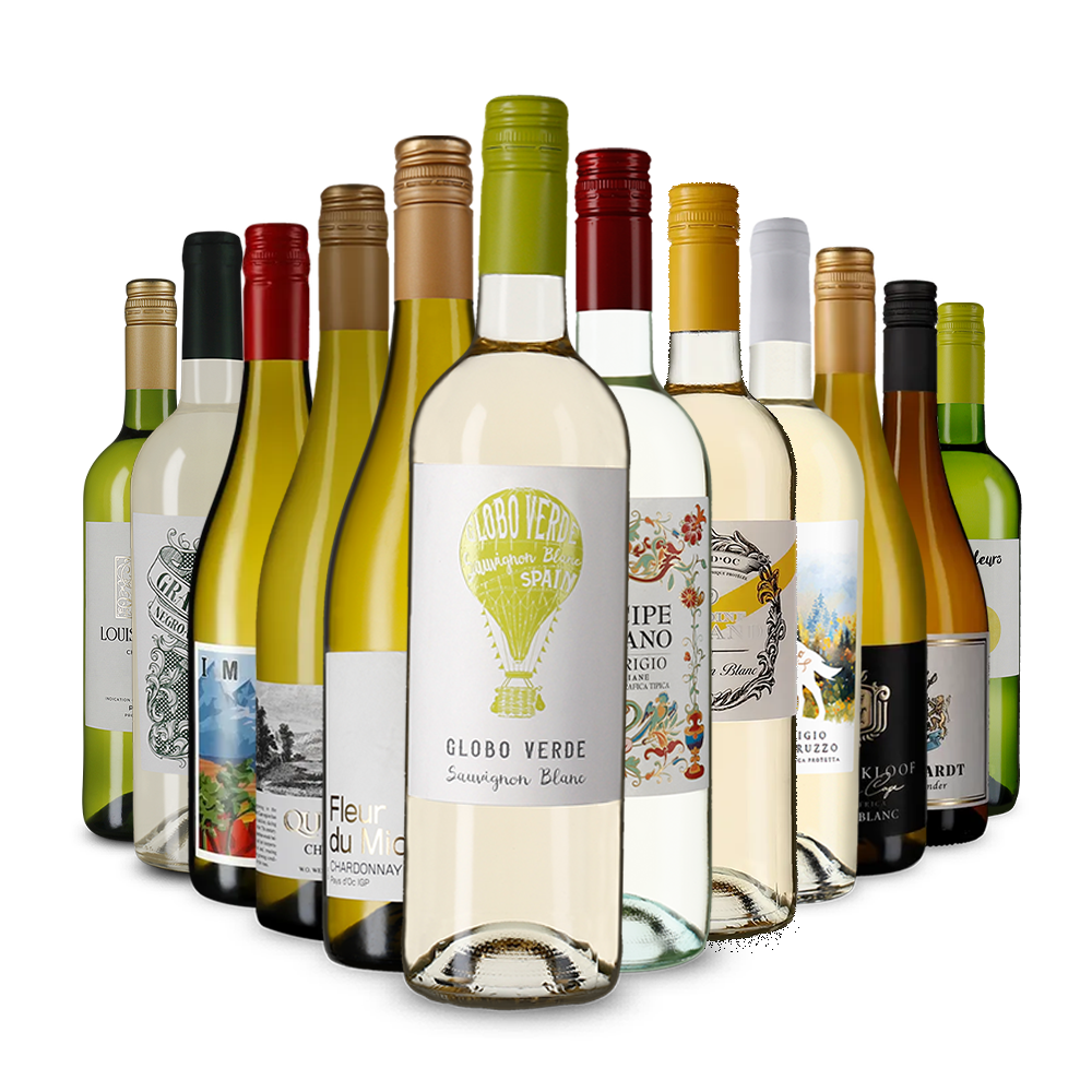 La variété du vin blanc dans un assortiment découverte – Gold