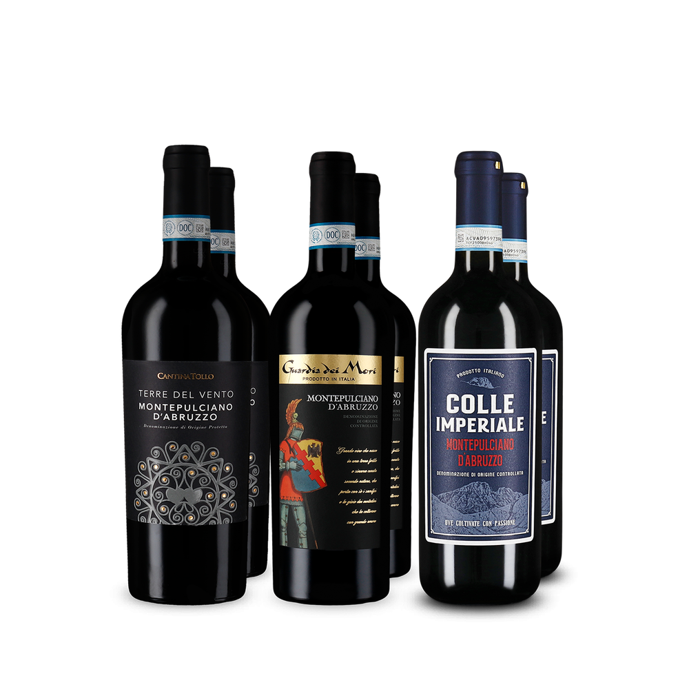 Montepulciano d’Abruzzo dans un assortiment découverte