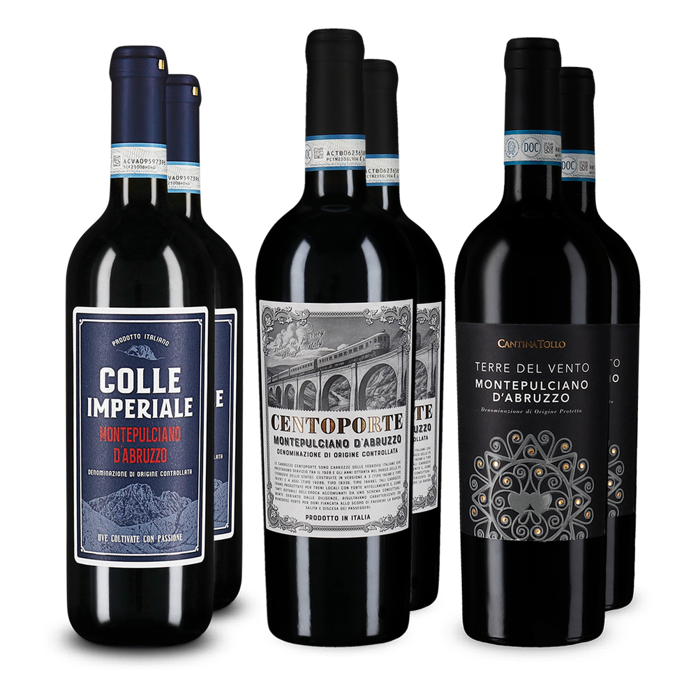 Montepulciano d’Abruzzo dans un assortiment découverte