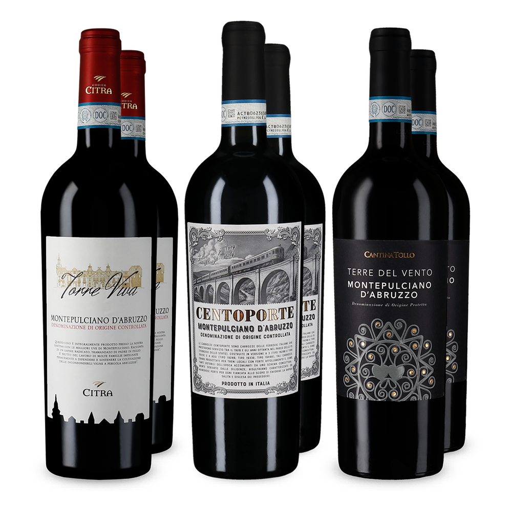 Montepulciano d’Abruzzo dans un assortiment découverte