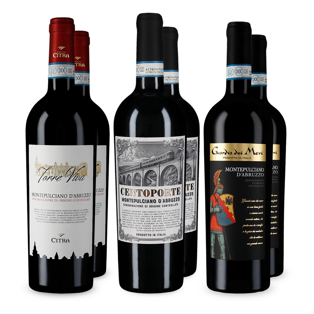 Montepulciano d’Abruzzo dans un assortiment découverte