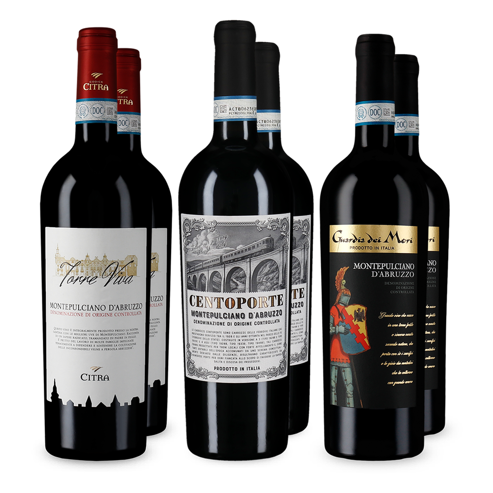 Montepulciano d’Abruzzo dans un assortiment découverte