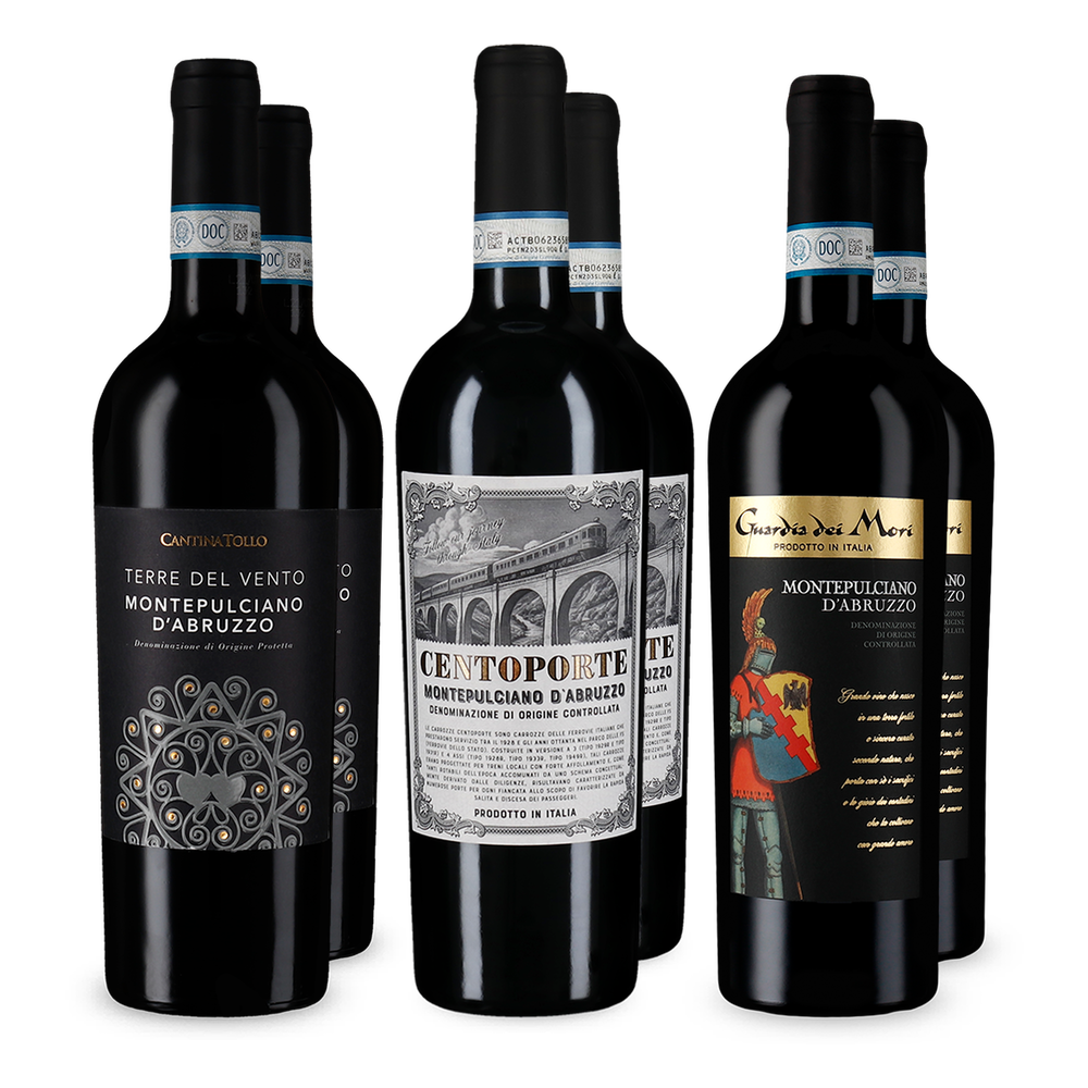 Montepulciano d’Abruzzo dans un assortiment découverte