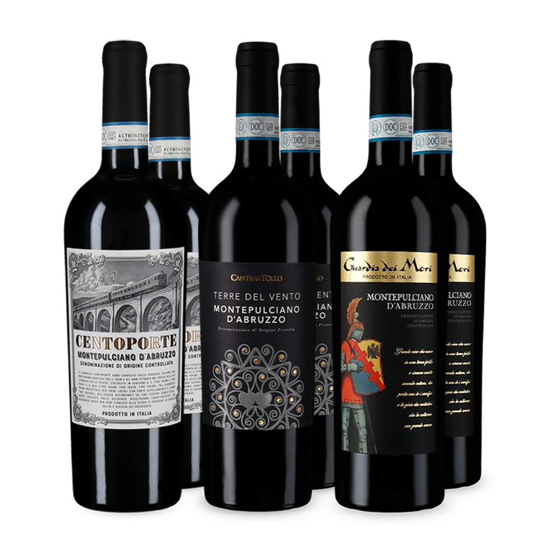 Montepulciano d’Abruzzo dans un assortiment découverte