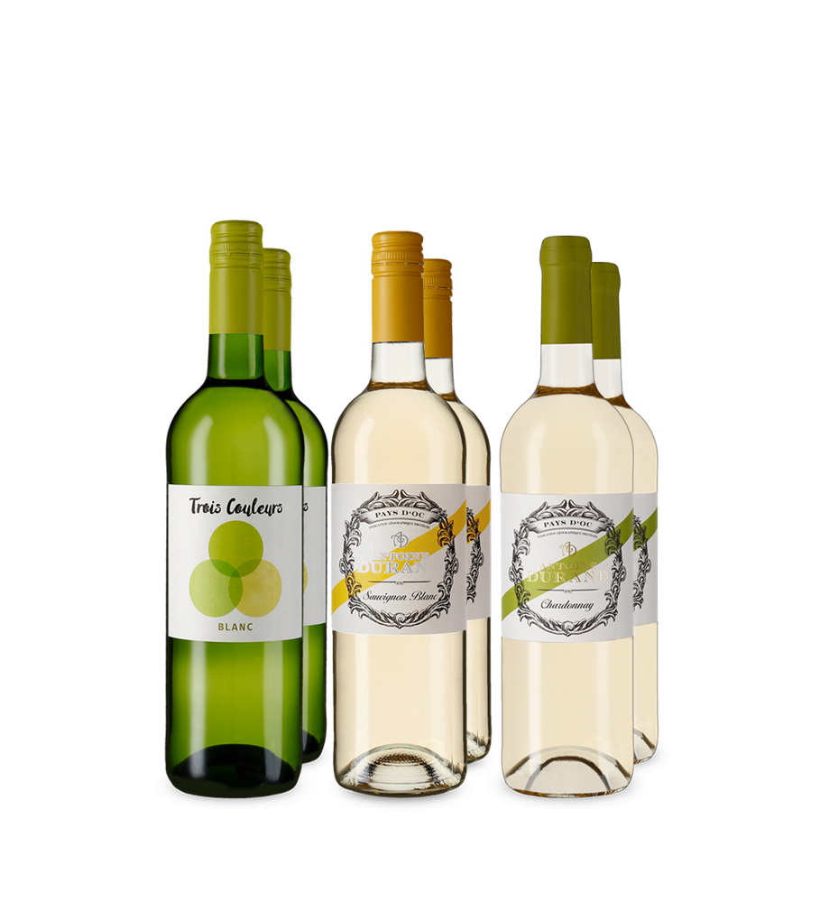 Vins blancs français dans un coffret découverte