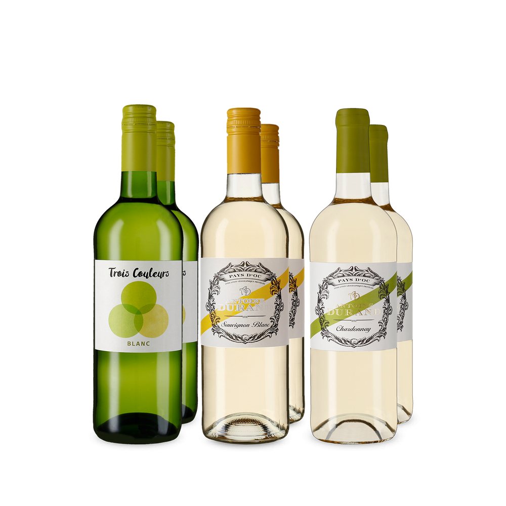 Vins blancs français dans un coffret découverte