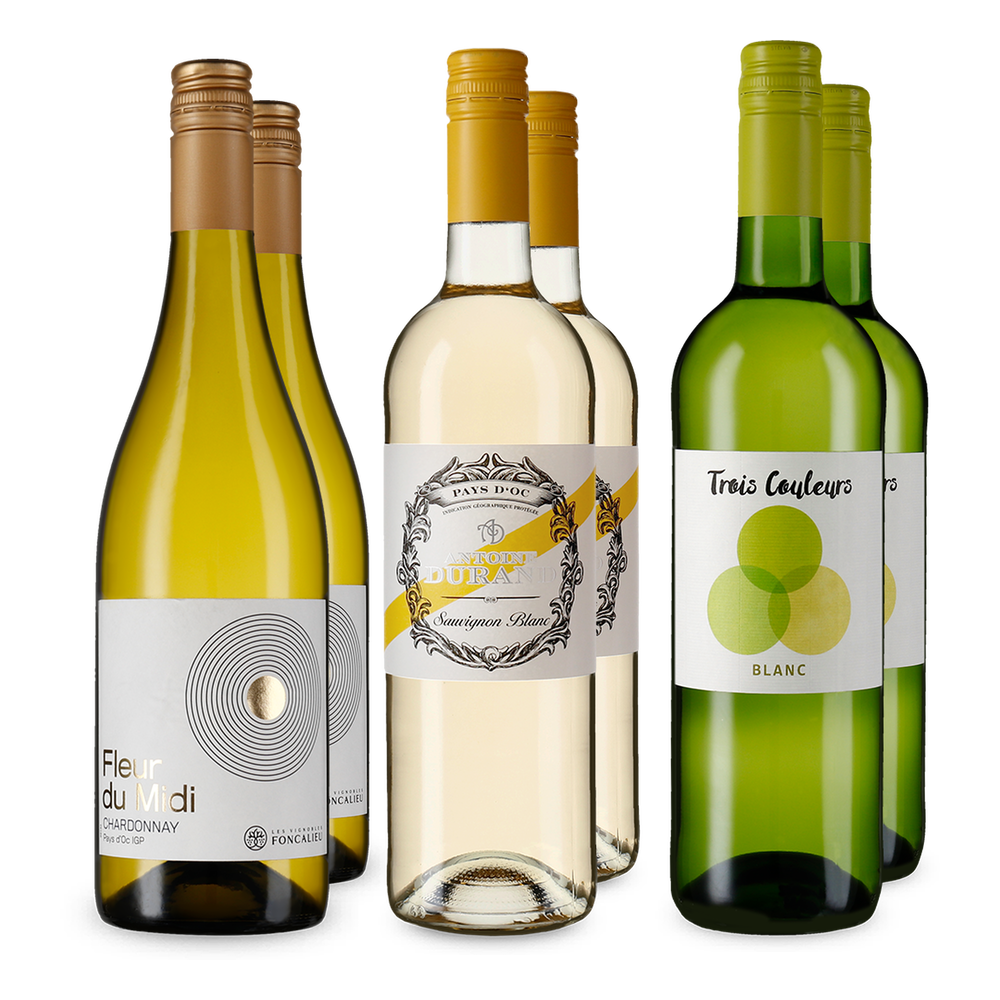 Vins blancs français dans un coffret découverte