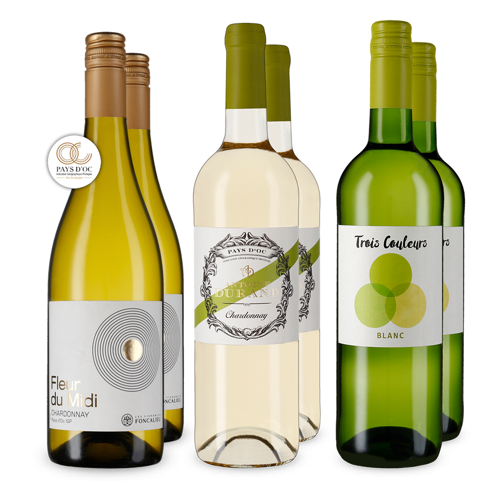 Vins blancs français dans un coffret découverte