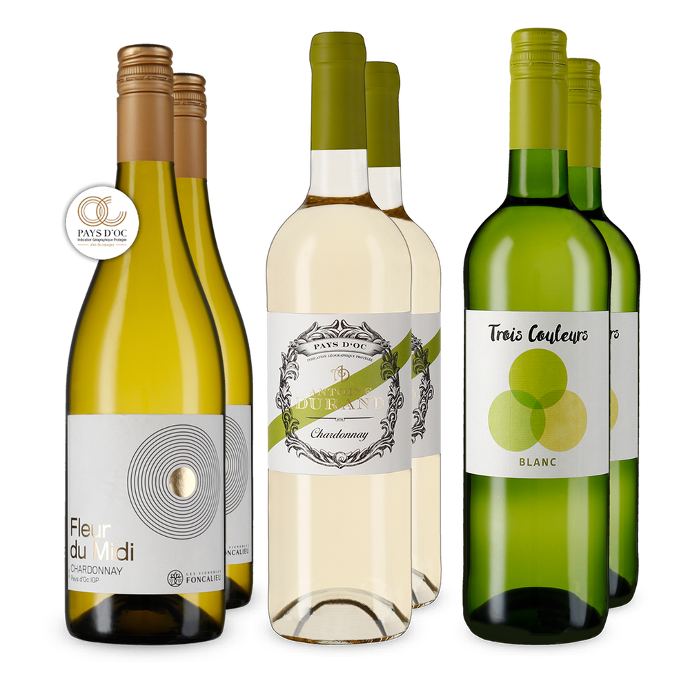 Vins blancs français dans un coffret découverte