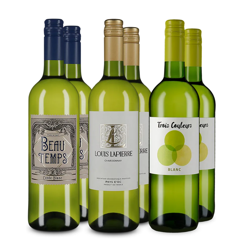 Vins blancs français dans un coffret découverte