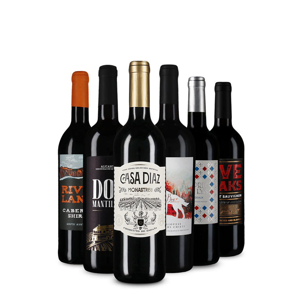 Vin rouge international : l'assortiment en or