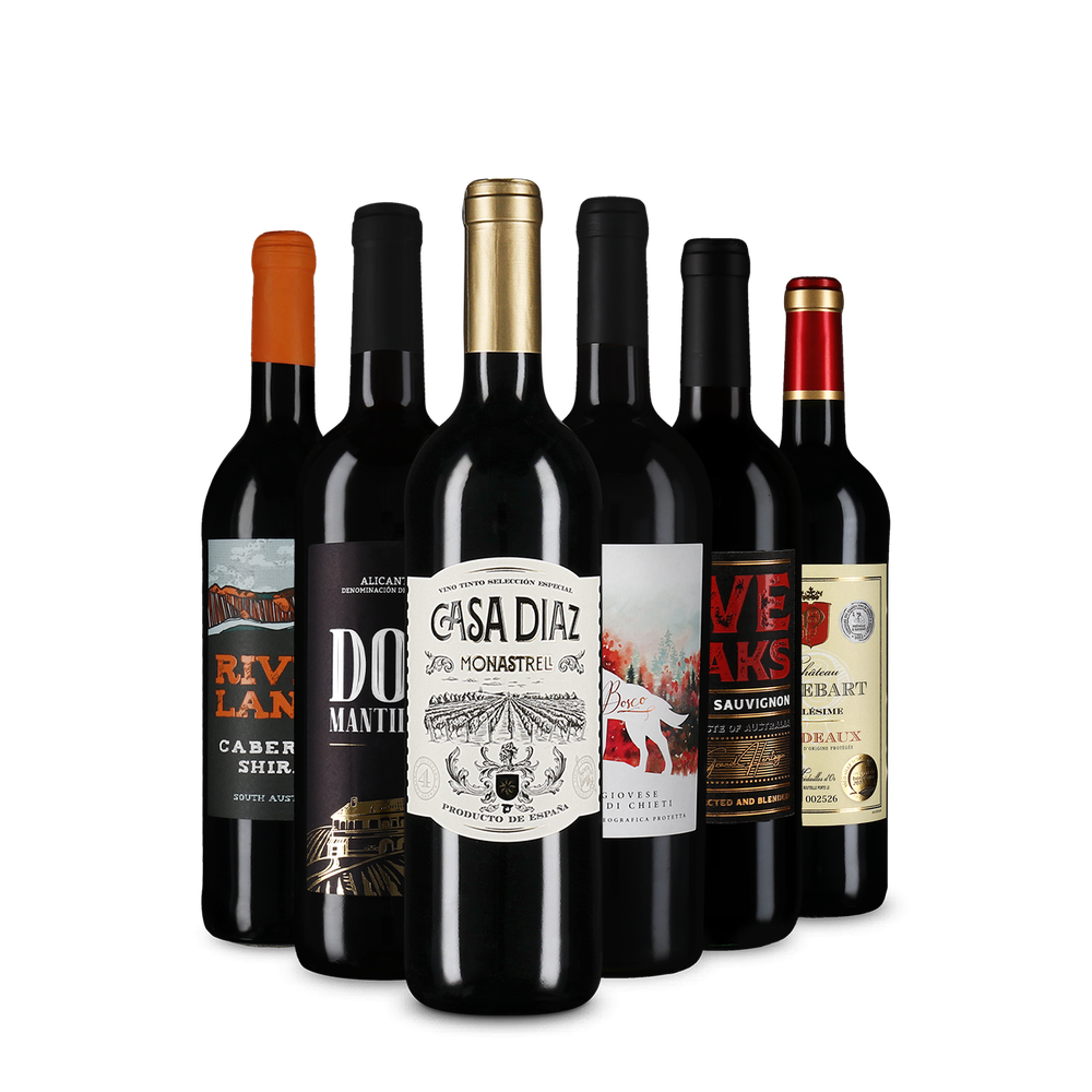 Vin rouge international : l'assortiment en or