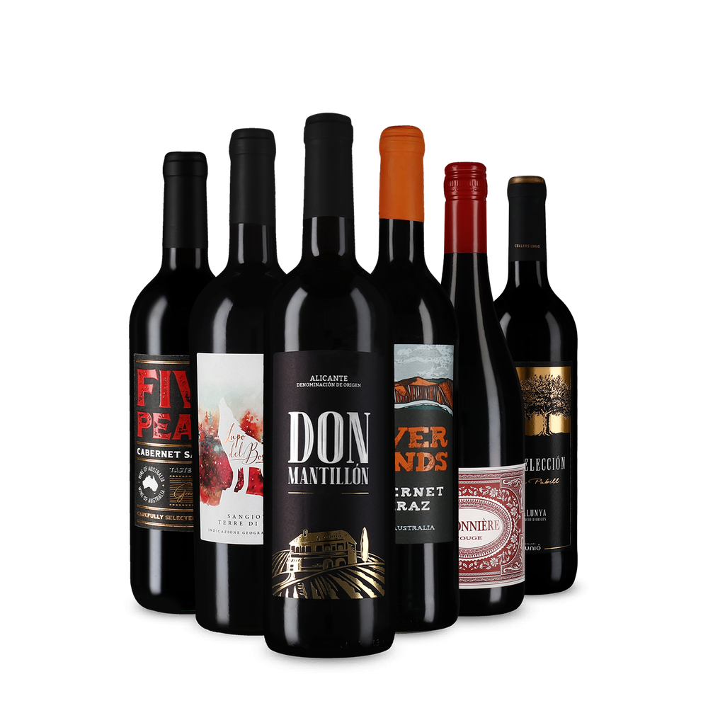Vin rouge international : l'assortiment en or