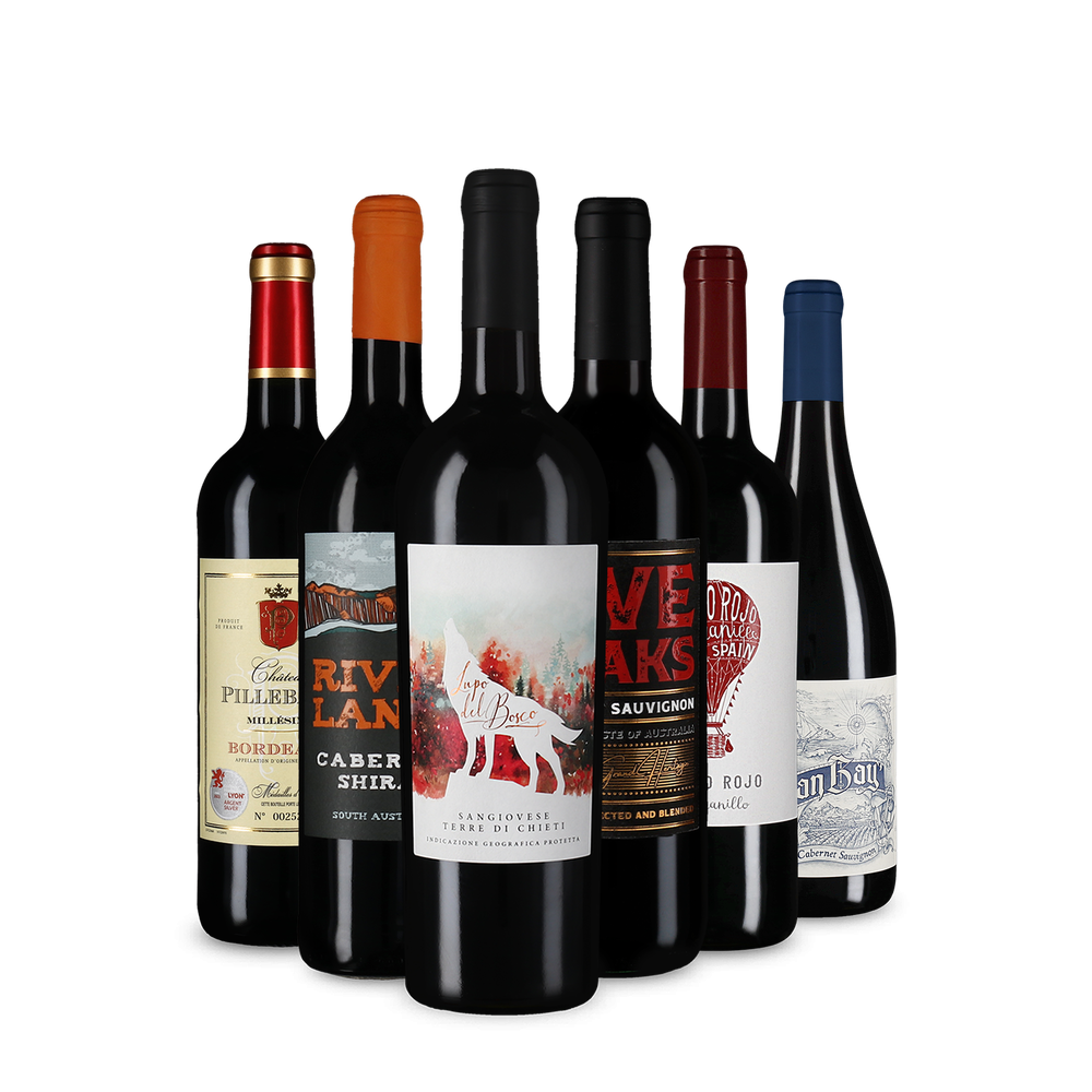 Vin rouge international : l'assortiment en or