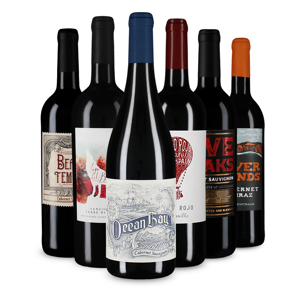 Vin rouge international : l'assortiment en or