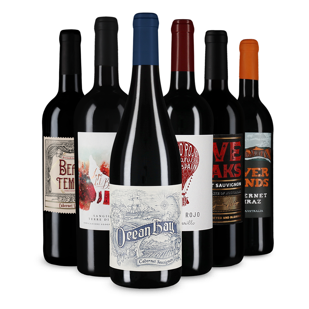 Vin rouge international : l'assortiment en or