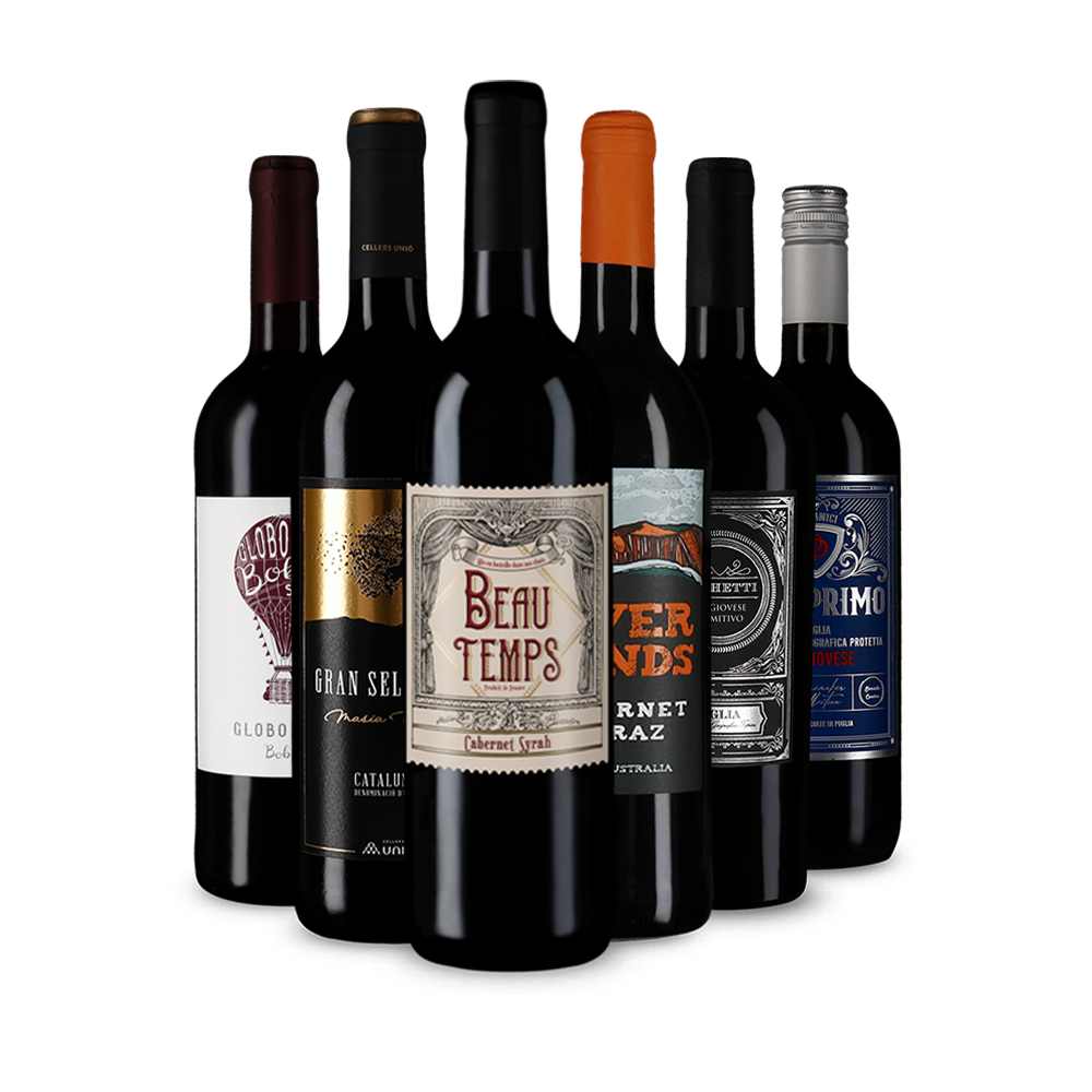 Vin rouge international : l'assortiment en or