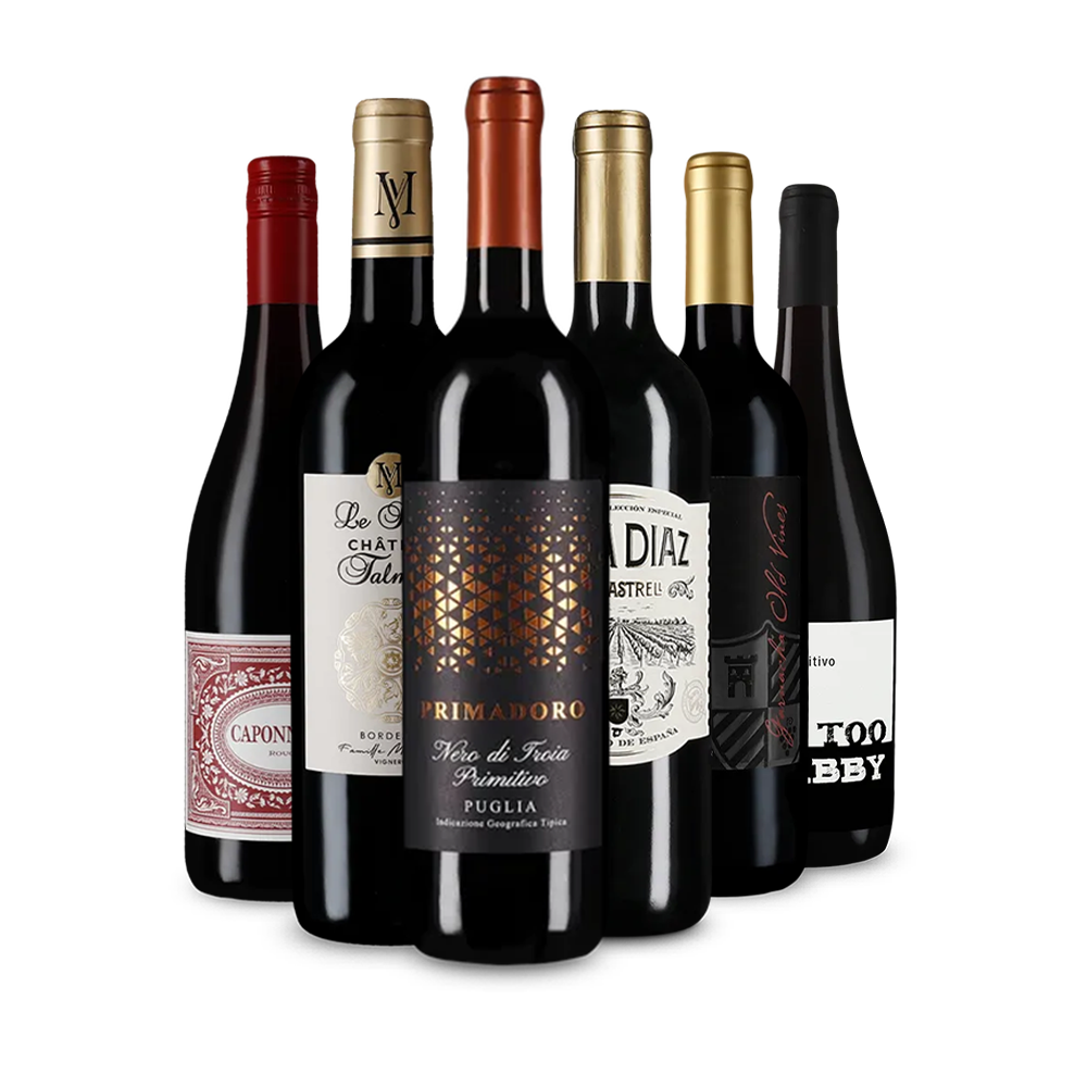 Vin rouge international : l'assortiment en or