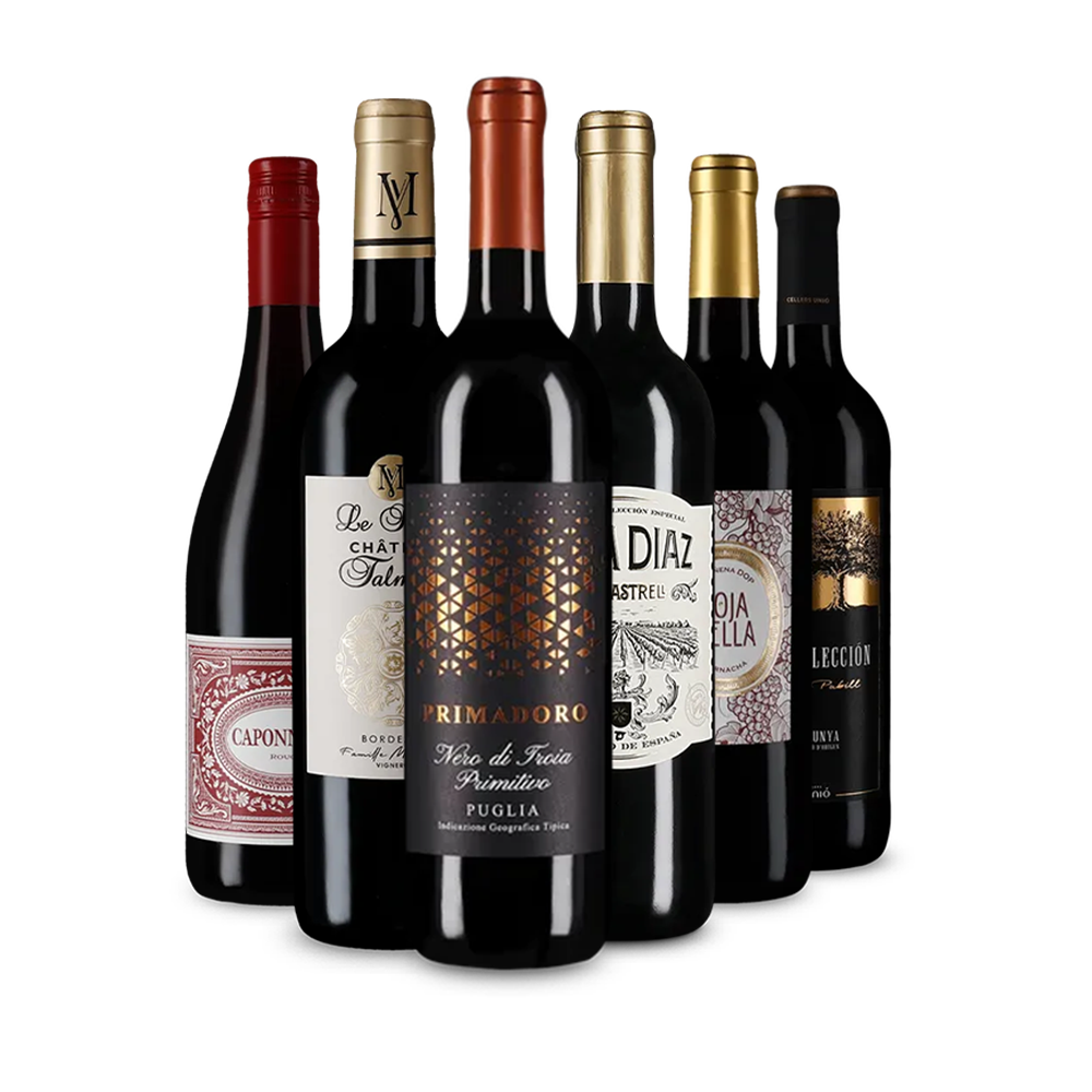 Vin rouge international : l'assortiment en or