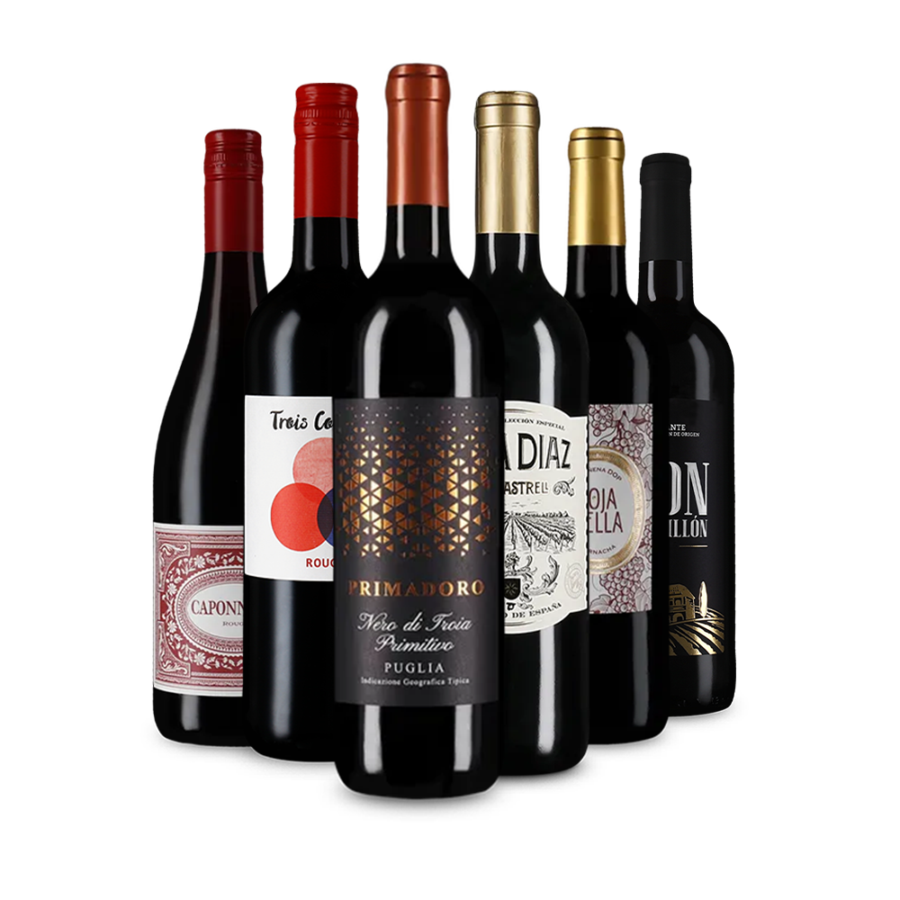 Vin rouge international : l'assortiment en or