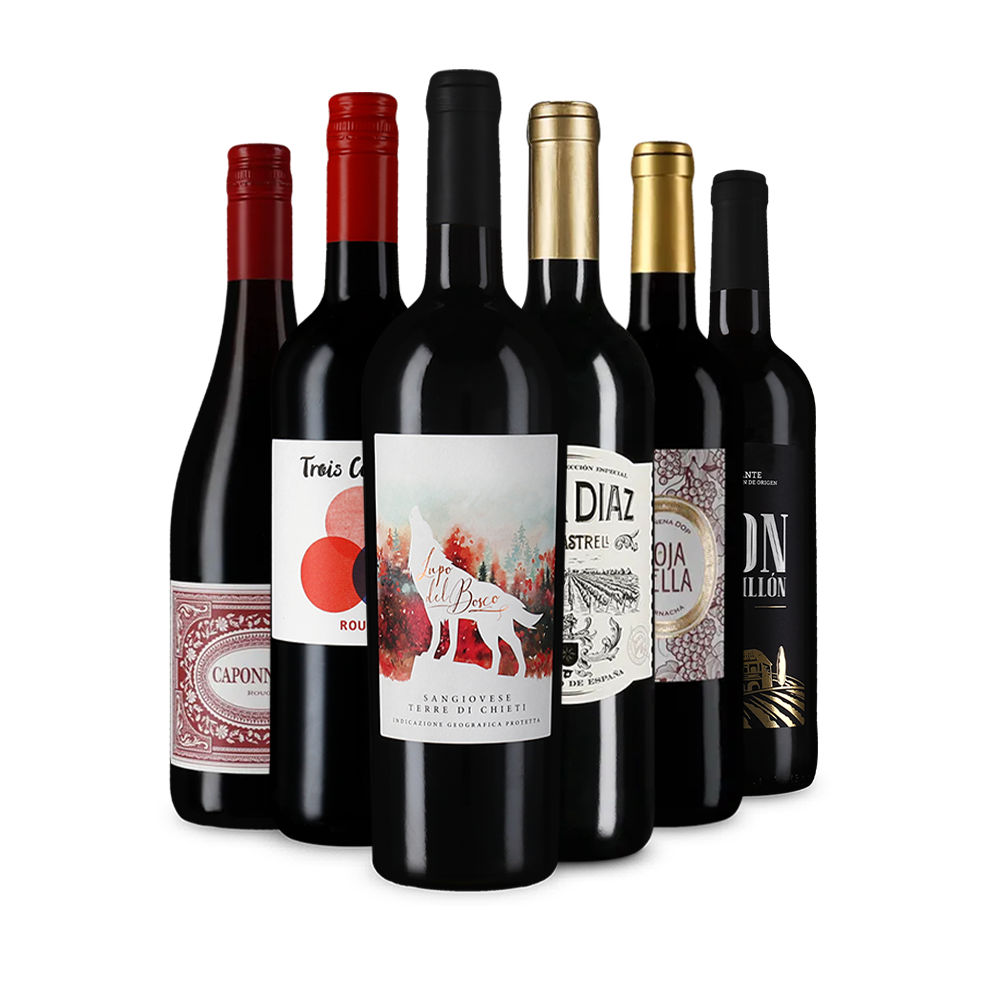 Vin rouge international : l'assortiment en or