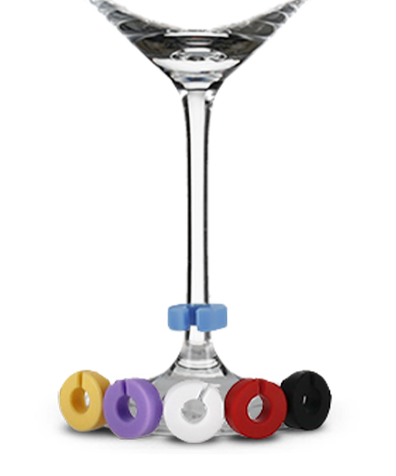 Lot de 6 marqueurs de verres à vin ronds